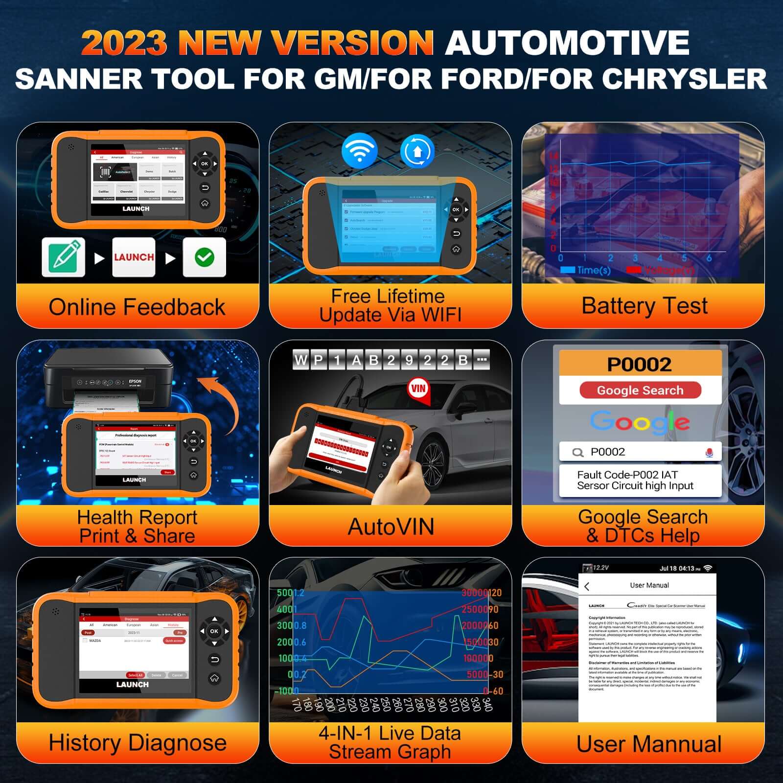 LAUNCH X431 Creader Elite V2.0 for Ford, GM and Chrysler Scanner - Image 6