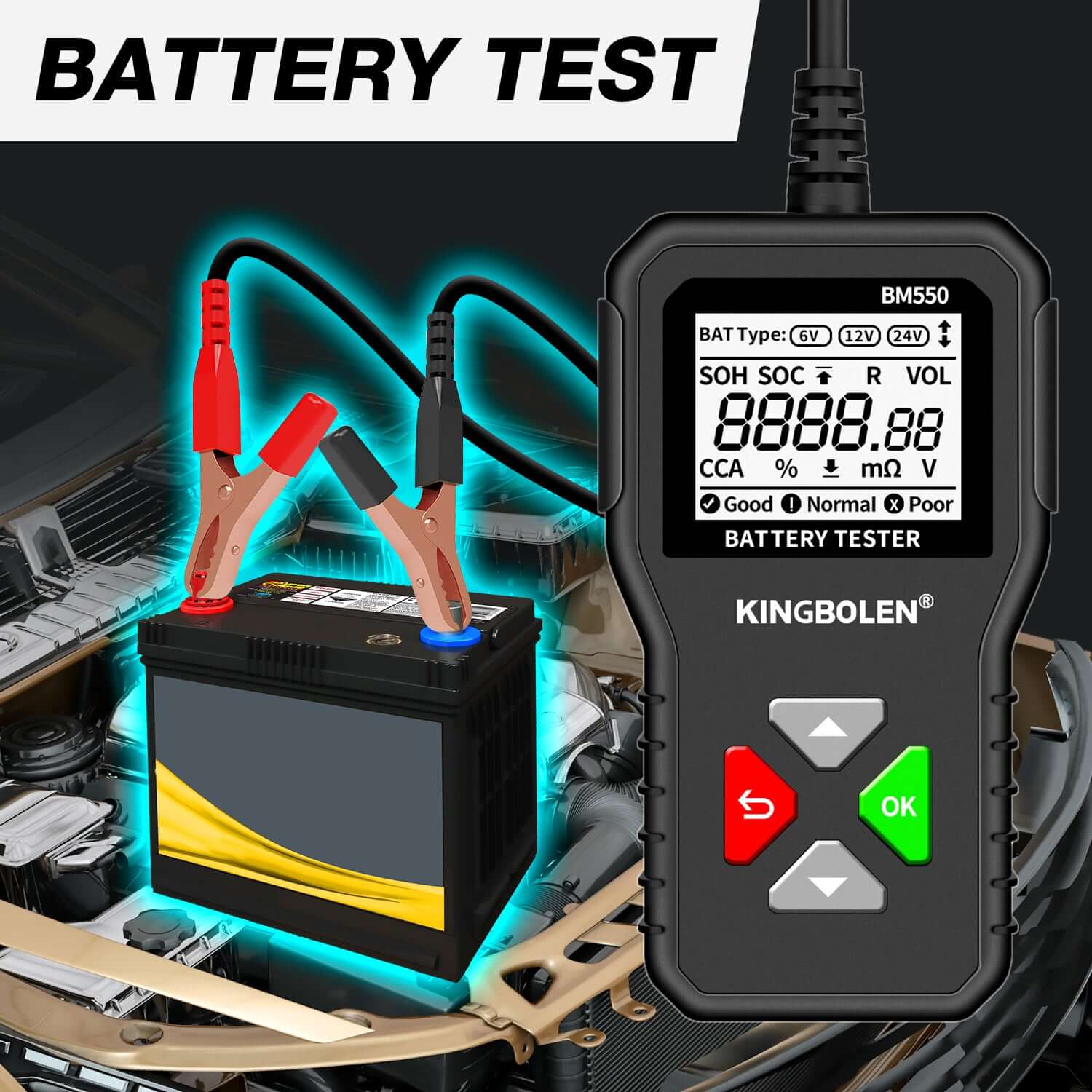 KINGBOLEN® BM550 6V 12V 24V Auto Battery Tester - Image 6