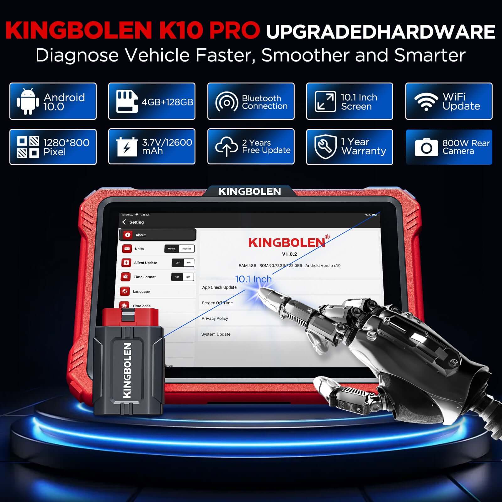 KINGBOLEN K10 PRO 10" Topology Scan Tool | Bidirectional & ECU Coding - Image 10