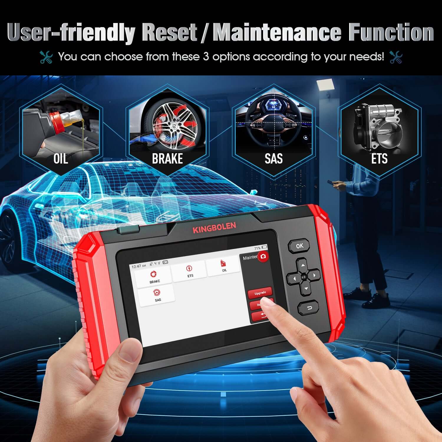 KINGBOLEN S500 S600 S800 ABS Scan Tool | 4-System OBD2 Diagnostic Scanner - Image 3