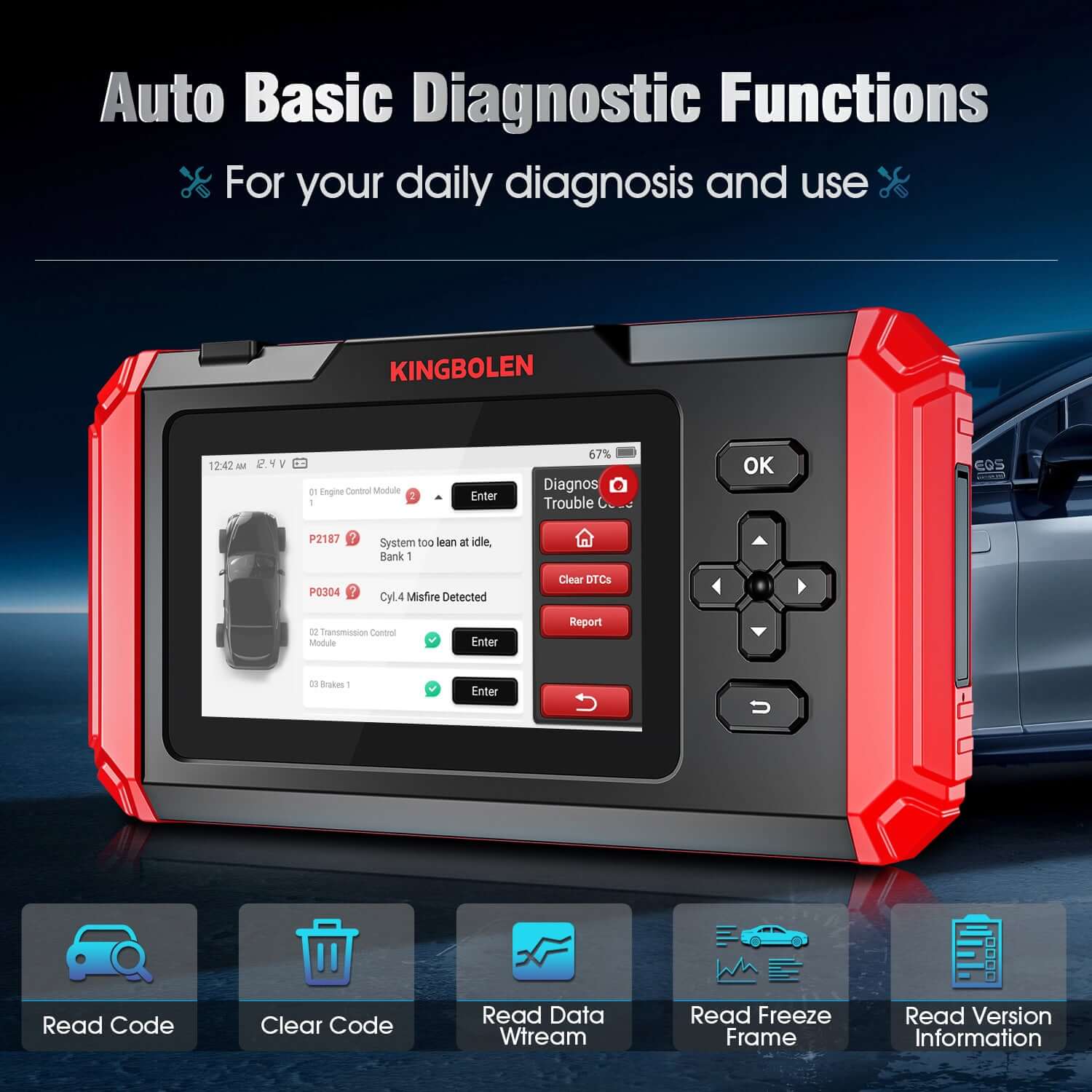 KINGBOLEN S500 S600 S800 ABS Scan Tool | 4-System OBD2 Diagnostic Scanner - Image 4