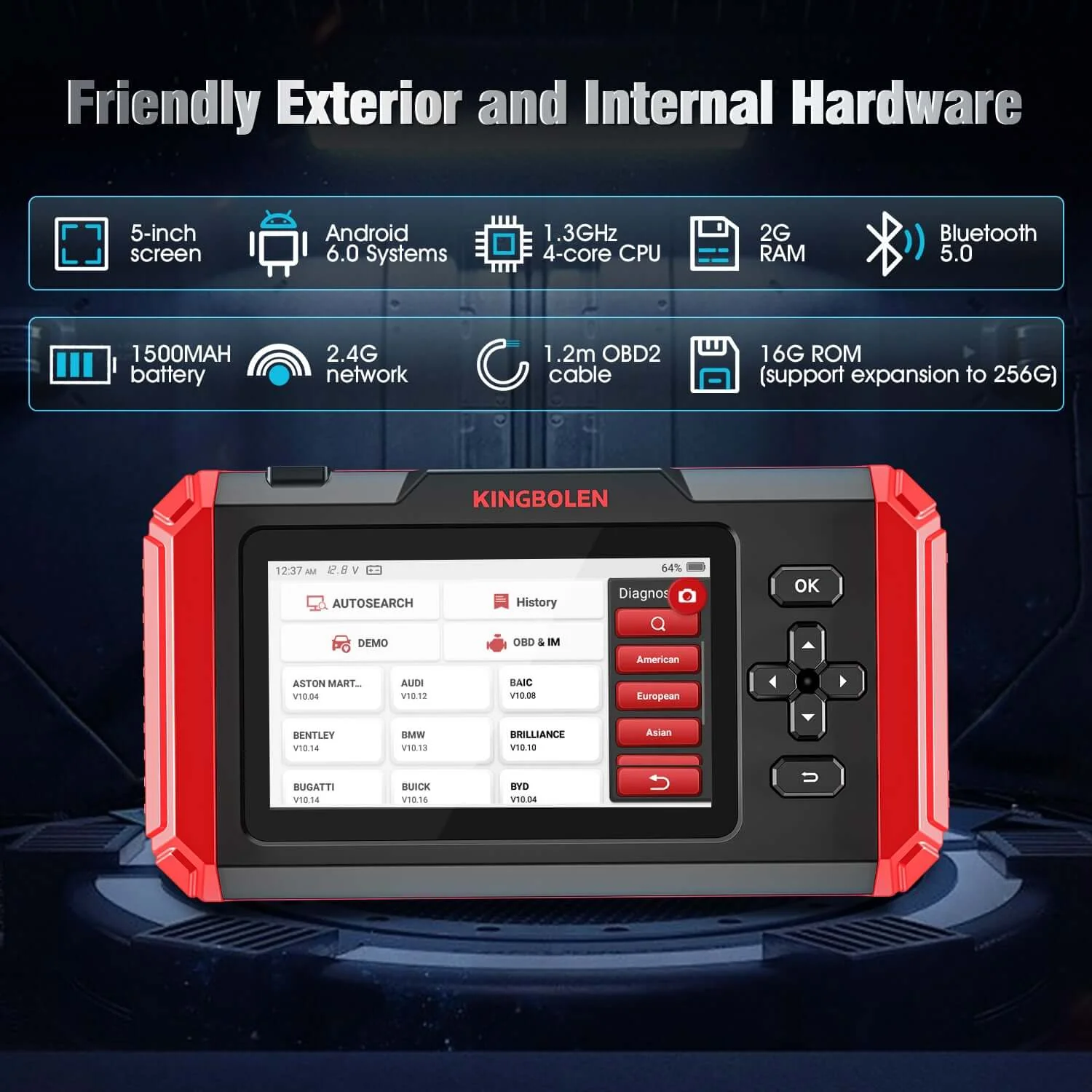 KINGBOLEN S500 S600 S800 ABS Scan Tool | 4-System OBD2 Diagnostic Scanner - Image 8