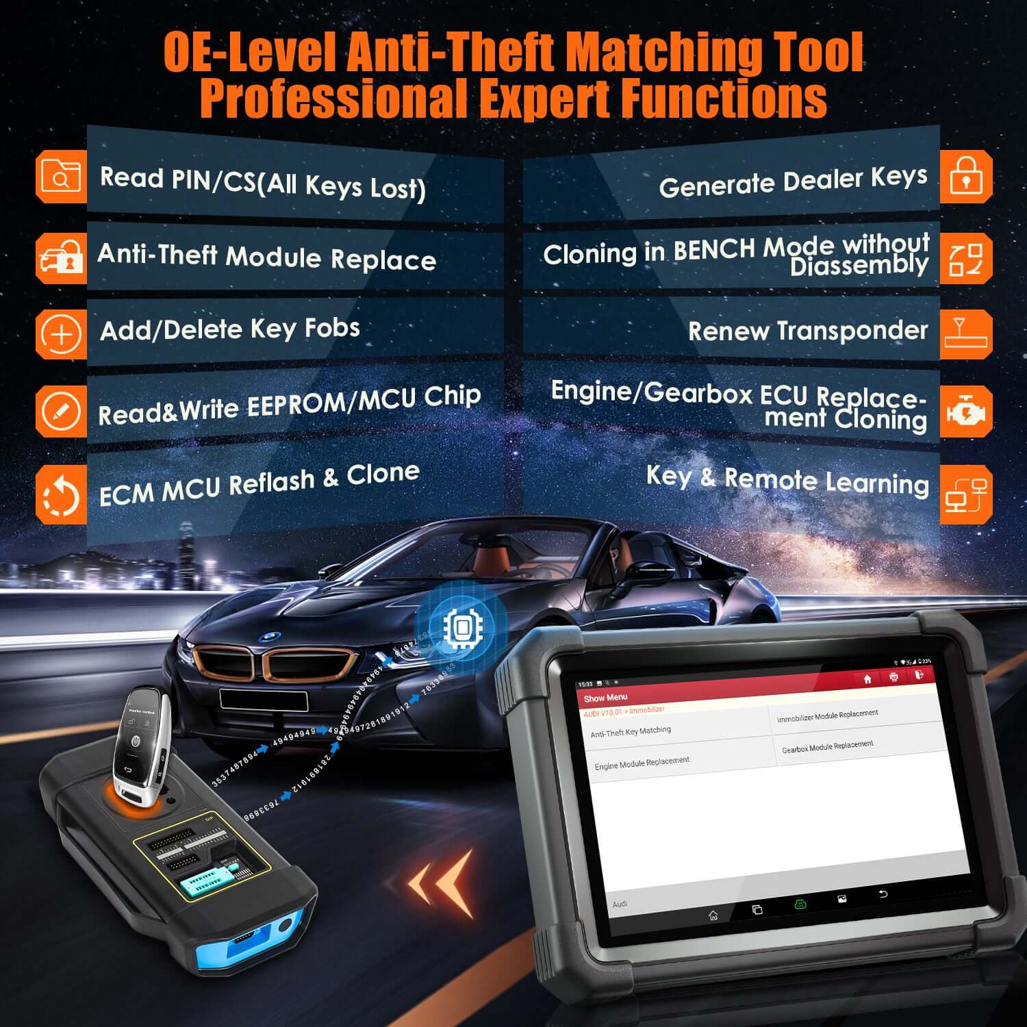 LAUNCH X431 IMMO Plus Key Programmer & Bi-Directional OBD2 Scanner - Image 7