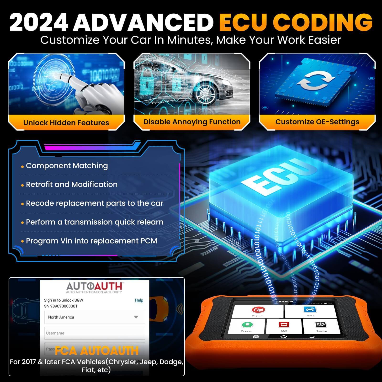 LAUNCH X431 Creader Elite 2.0 for Mercedes-Benz OBD2 Scanner | Bi-Directional Tool - Image 6
