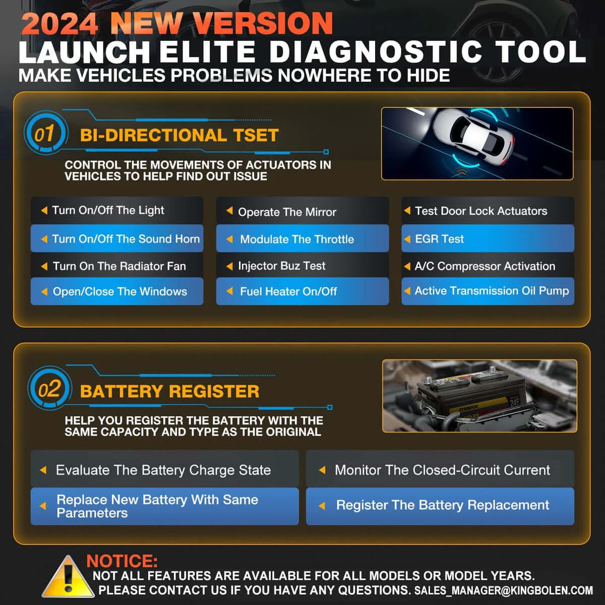 LAUNCH X431 Creader Elite For BMW Bi directional Diagnostic Tool OBD2 Scanner Diagnostic Tool ABS SRS DPF Oil Reset Code Reader(Support mini, Rolls-Royce) - Image 8
