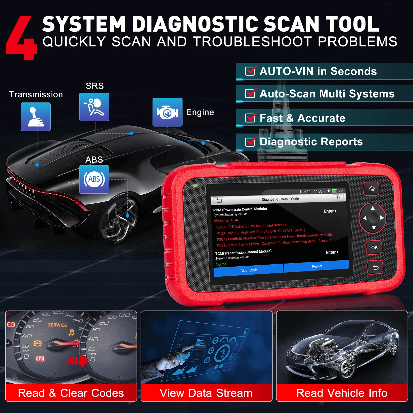 LAUNCH CRP123i V2.0 Elite ABS Scanner | 4-System OBD2 Diagnostic Tool - Image 12