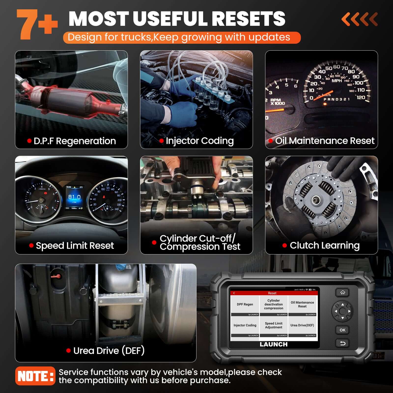 LAUNCH CRP129 HD Elite Heavy Duty Scan Tool Full System Diagnostic with 7 Resets - Image 4