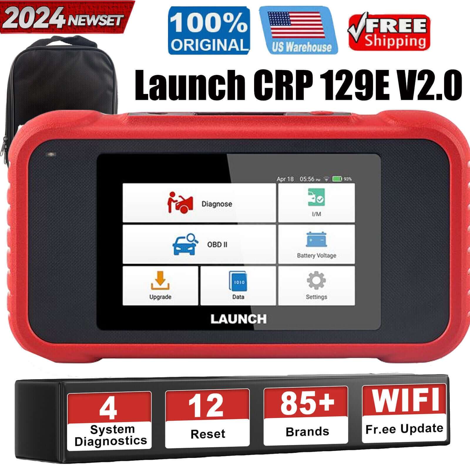 2025 LAUNCH CRP129E V2.0 Elite OBD2 Scanner – Engine/ABS/SRS/Transmission Code Reader, 12 Resets incl. Injector Coding, ABS Bleed, Oil/EPB/TPMS, FCA AutoAuth, Auto VIN, Free Lifetime Updates - Image 2
