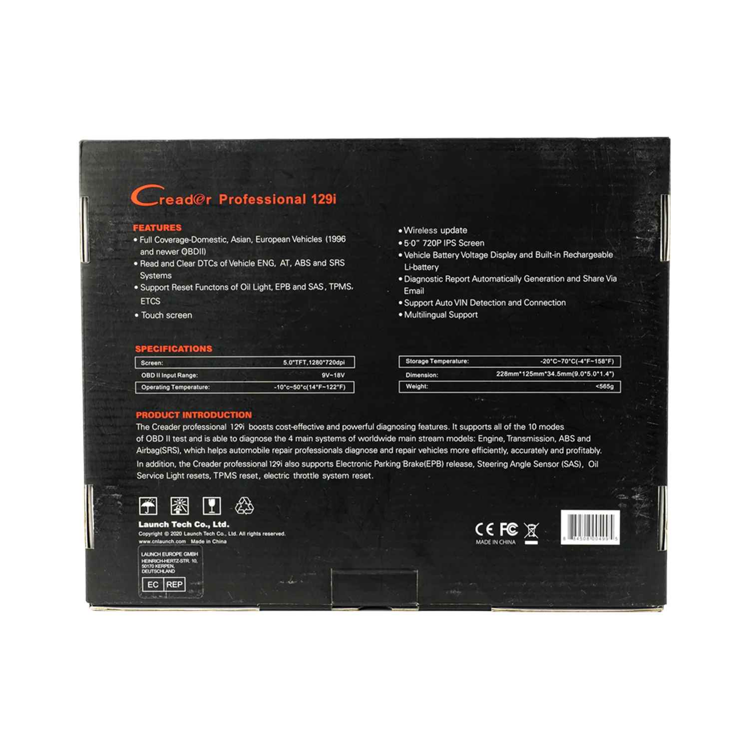 LAUNCH CRP129i ABS Brake Bleeding Scan Tool | 4-System OBD2 Diagnostic Scanner - Image 10