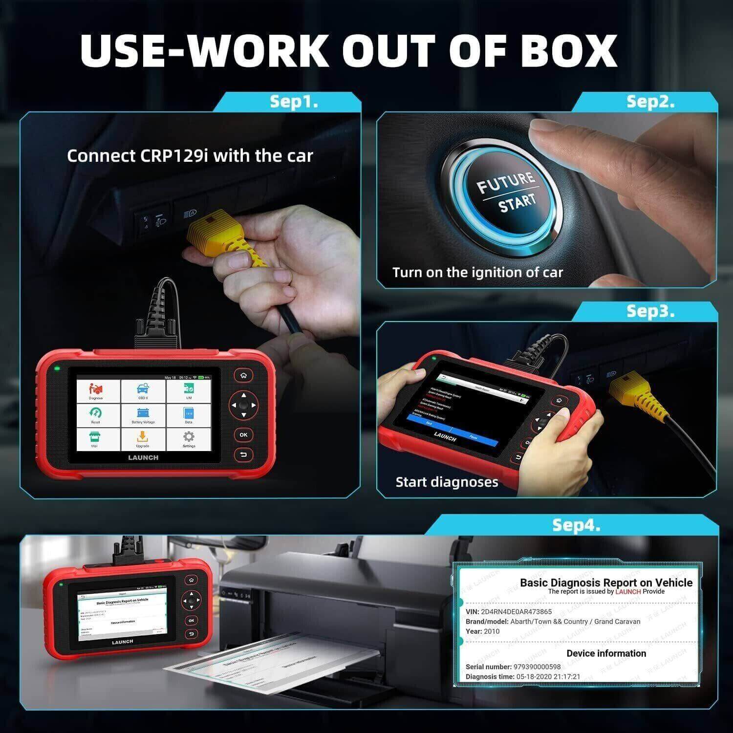 LAUNCH CRP129i ABS Brake Bleeding Scan Tool | 4-System OBD2 Diagnostic Scanner - Image 6