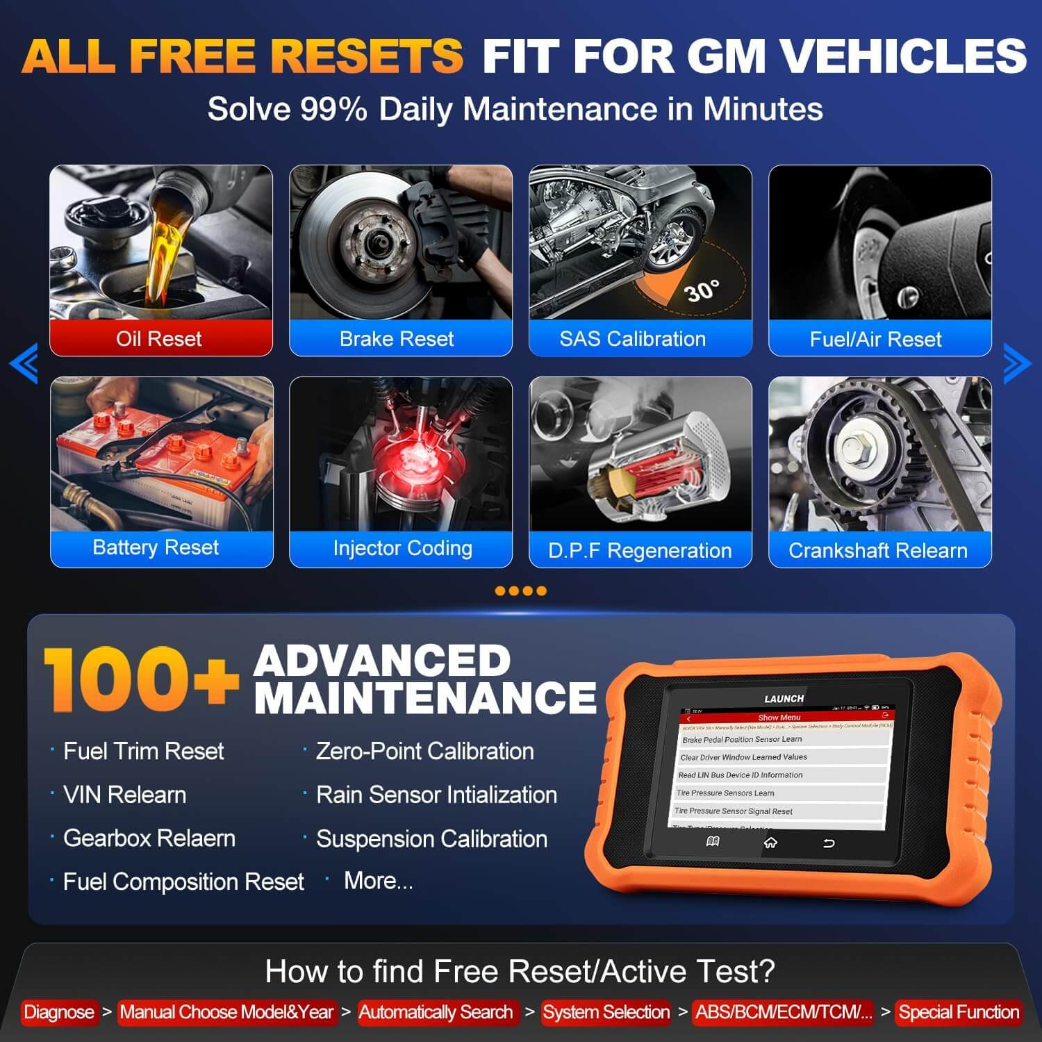LAUNCH X431 Creader Elite 2.0 for GM OBD2 Scanner | Bi-Directional Scan Tool - Image 2