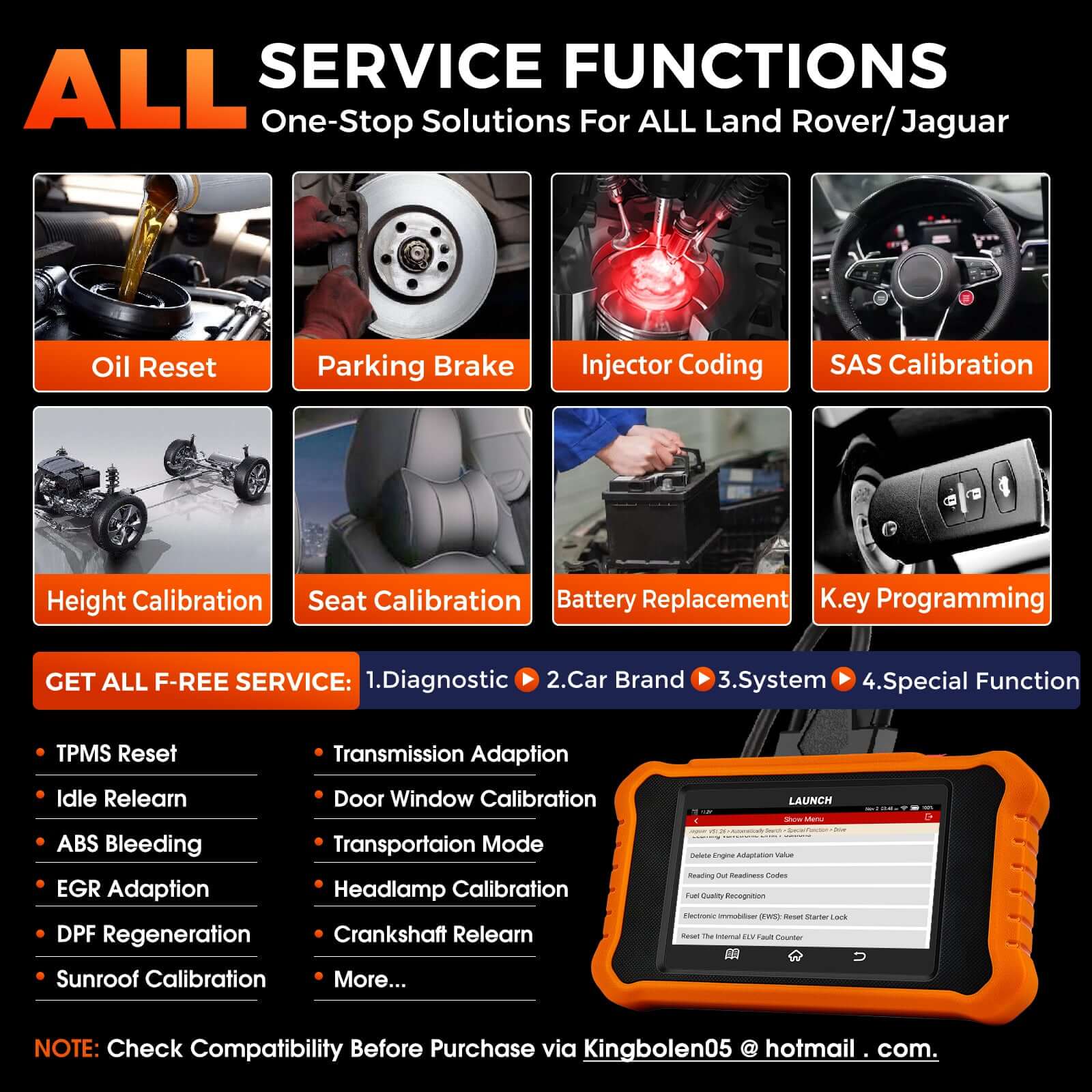 LAUNCH X431 Creader Elite 2.0 for Land Rover Diagnostic Tool | Bi-Directional Control - Image 7