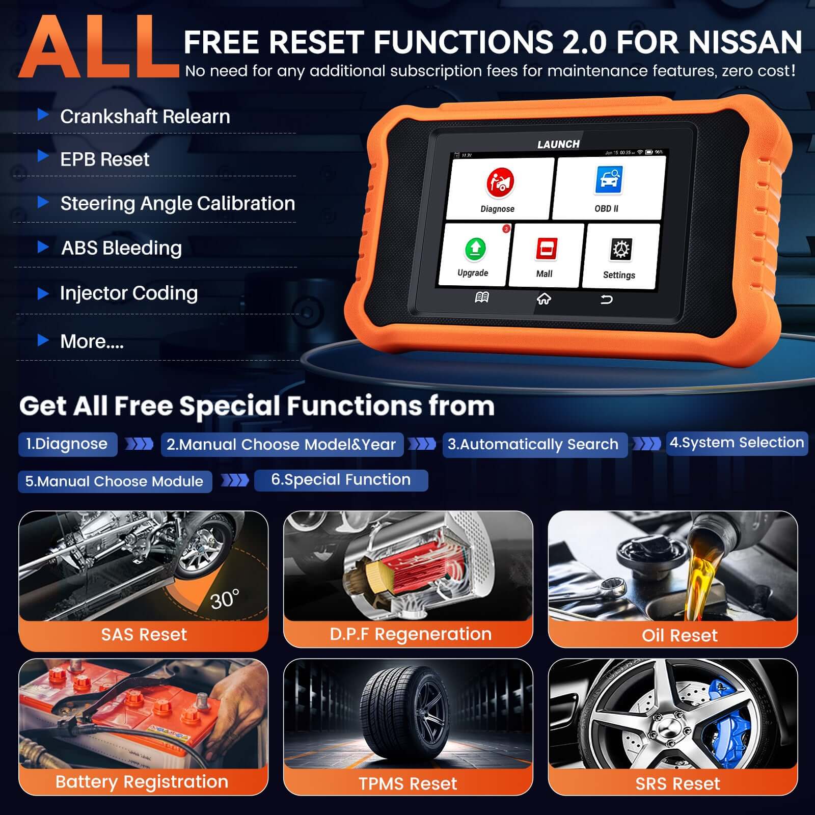 LAUNCH X431 Creader Elite 2.0 for Nissan Scan Tool | Bi-Directional Control - Image 6