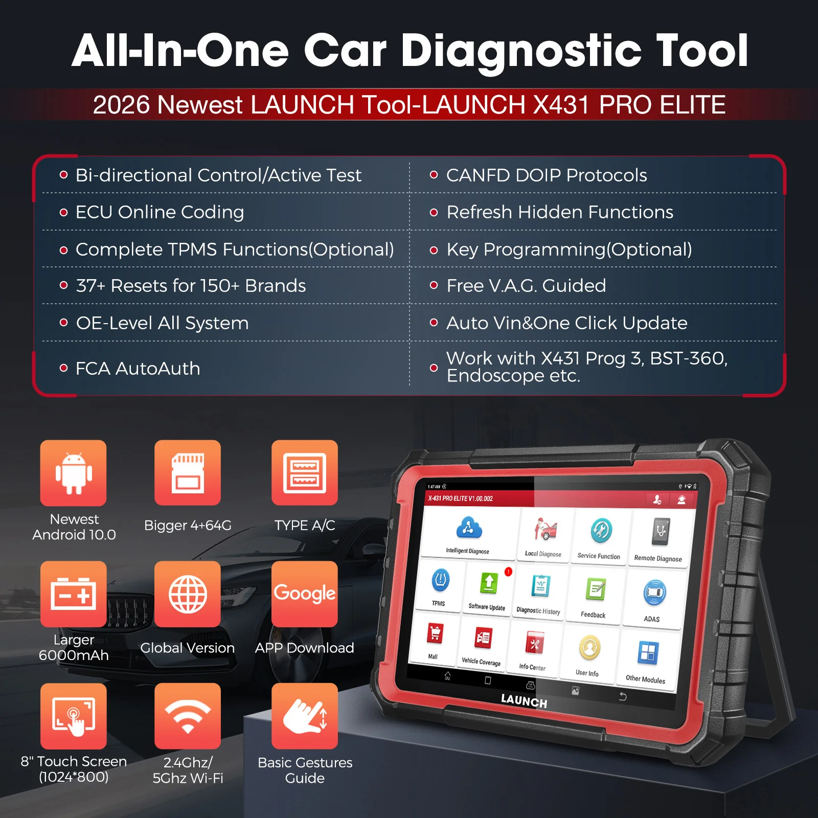 LAUNCH X431 PRO Elite Diagnostic Tool | Bi-Directional OBD2 Scanner with 2 Years Update - Image 3